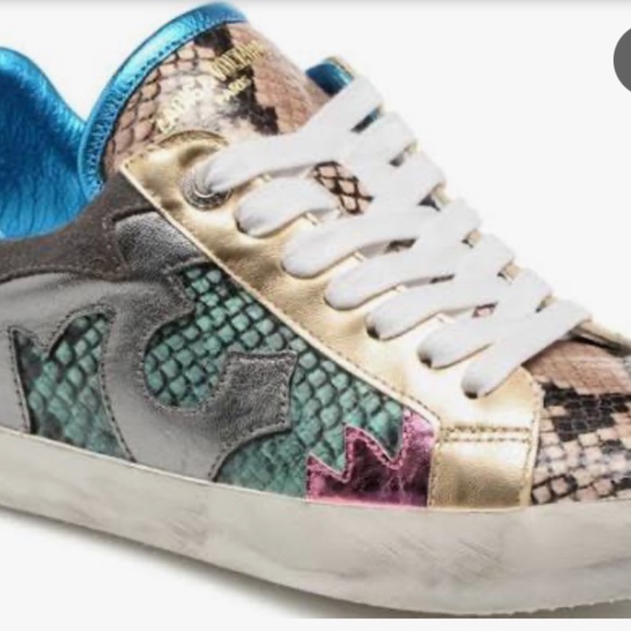 ZADIG & VOLTAIRE PARIS multi media reptile design sneaker, 37/6 - Picture 9 of 10